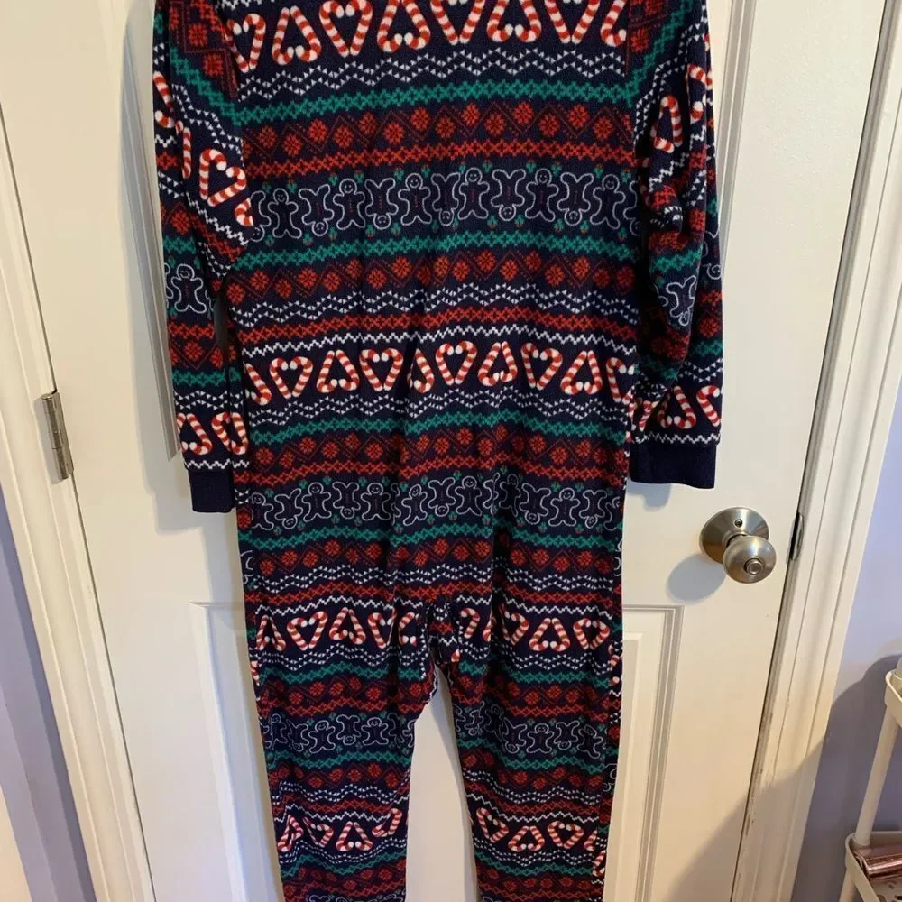 Christmas Size Kids 10/12 Festive Patterned Onesie Pajamas